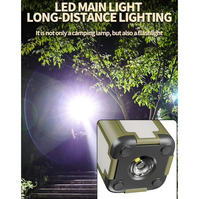 Solar Outdoor Camping Light 4-Blade 90° Expandable Foldable Solar Charging 2000mAh Portable Hanging Tent Light