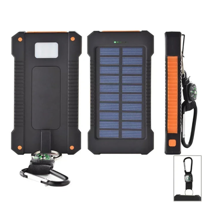 New 20000mah Solar Power Bank Portable Power Bank Power Supply, Outdoor Camping LED Lighting Compass Mobile Phone Charging