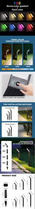 LED Solar Lights Outdoor RGB Pathway Lawn Light IP65 Waterproof Solar Lamp for Garden Walkway Path Driveway Patio Yard Decor