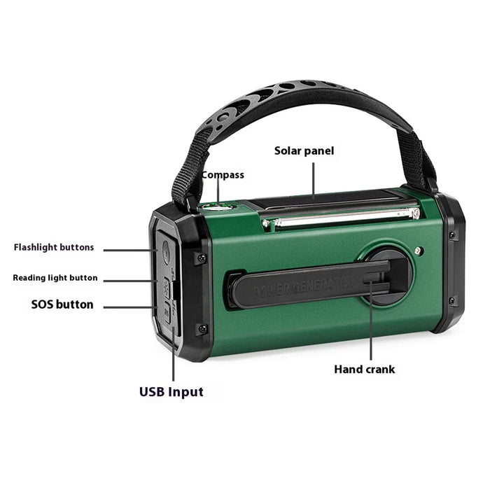 Emergency Hand Crank Radio 20000mAh Solar Powered Radio with Flashlight Reading Lamp SOS Alarm for Outdoor Camping and Emergency