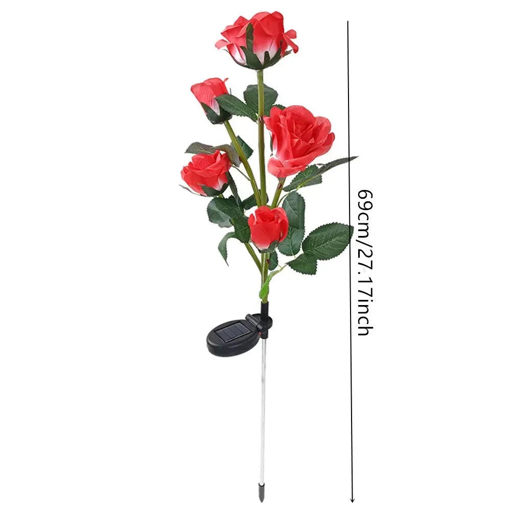 Solar Lights Outdoor Decorative Solar Garden Lights Rose Flower Lawn Lamp for Yard Patio Garden Decor Flowers