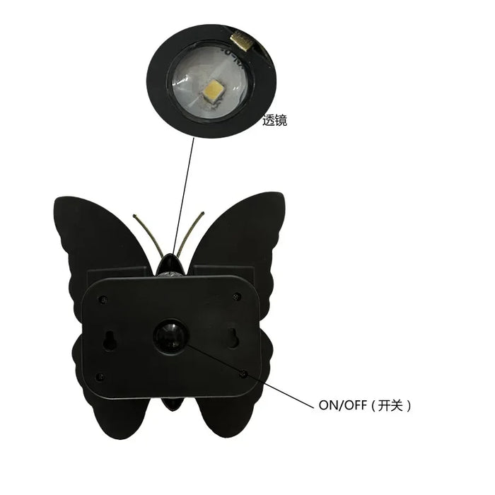 Solar Outdoor Butterfly Wall Light Waterproof Garden Light Courtyard Balustrade Fence Deck Balcony Decorative Solar Powered Lamp