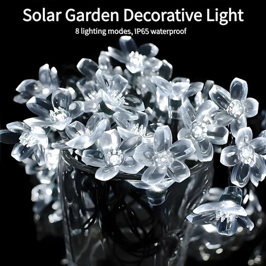 Solar Flower Lights Outdoor Solar String Lights for Garden, Patio, Fence & Christmas Decor ﻿