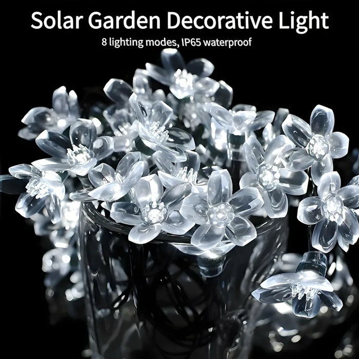 Solar Flower Lights Outdoor Solar String Lights for Garden, Patio, Fence & Christmas Decor ﻿