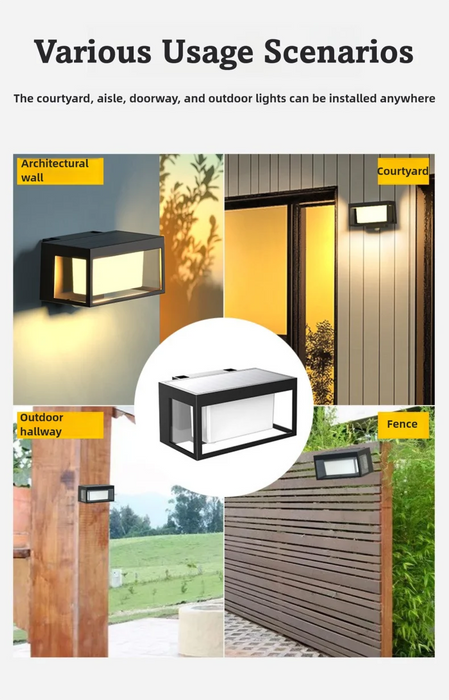 Outdoor Solar Pillar Light Garden Light European Solar Fence Wall Light Waterproof Porch Lights Balcony Door Garage Decor ﻿