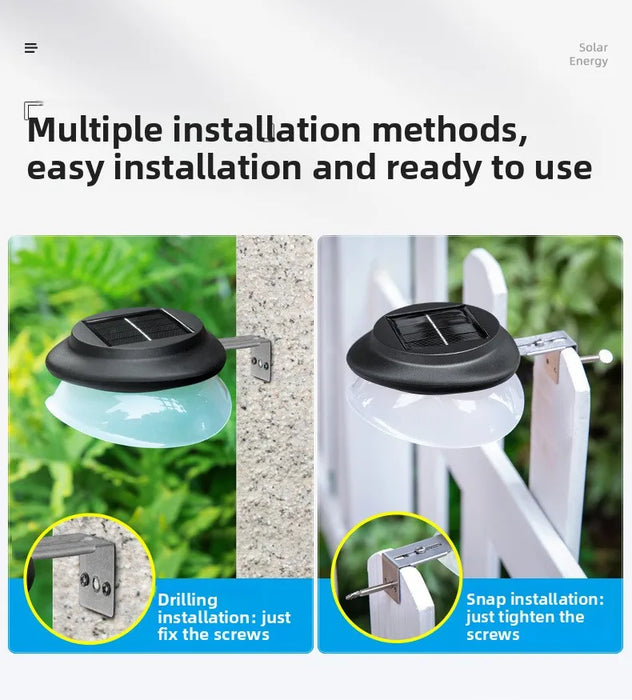 Fence solar lights for home gardens, outdoor courtyards, fence walls, decorative LED outdoor wall lights