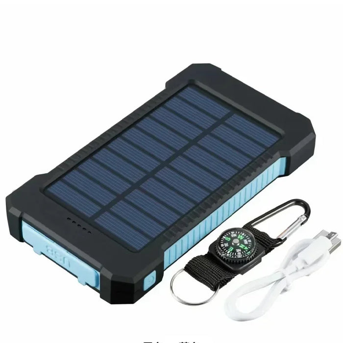 New 20000mah Solar Power Bank Portable Power Bank Power Supply, Outdoor Camping LED Lighting Compass Mobile Phone Charging