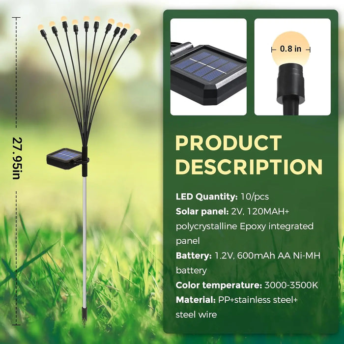 Solar Lights Outdoor Waterproo Solar Garden Lights  Patio Lights Garden Decor Patio Decor Firefly Lights Solar Outdoor