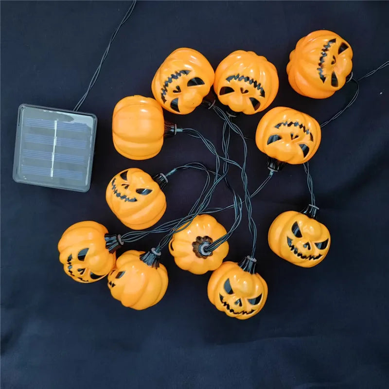 Solar Lights for Halloween Decorations Pumpkin Outdoor Spooky String Lights for Easter Garden Yard  Decor