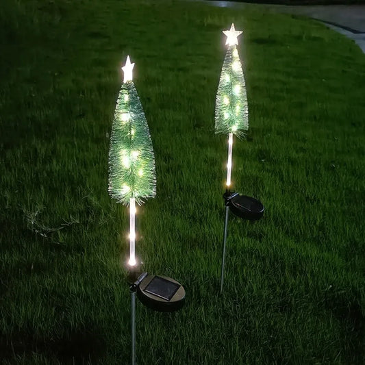Decorative Solar Christmas Tree Lights Energy Saving Weatherproof Solar Garden Lights Stars Design Warm White/ Colorful