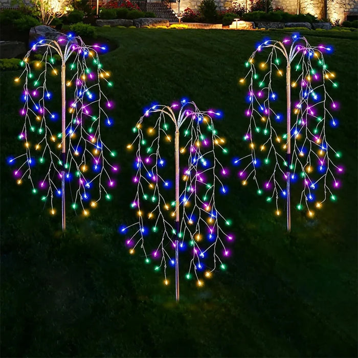 Solar LED String Light For Outdoor Solar Powered Willow Trees Lights 100LED 160LED 200LED Decorative Lights Garden Terrace Path