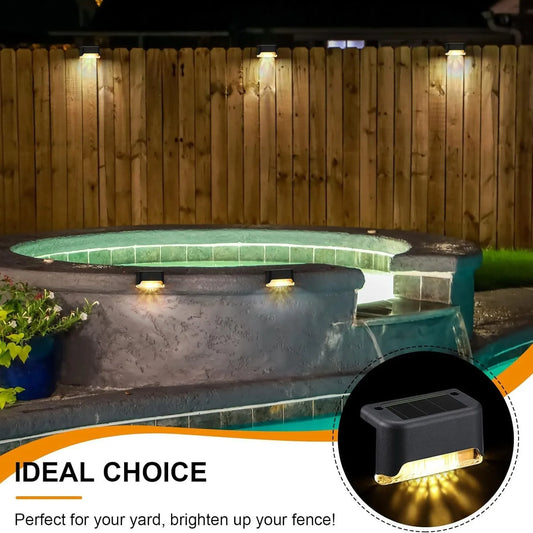 4-32 Pack LED Solar Step Lamp Path Stair Outdoor Garden Lights Waterproof Balcony Light Decoration for Patio Stair Fence Light ﻿