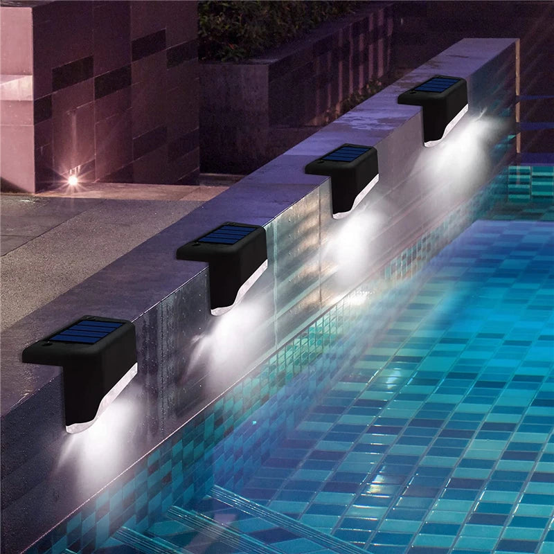 24PCS IP65 Waterproof Solar Garden Light Outdoor LED Solar Power Deck Lamps for Railing Stairs Step Fence Yard Patio Pathway
