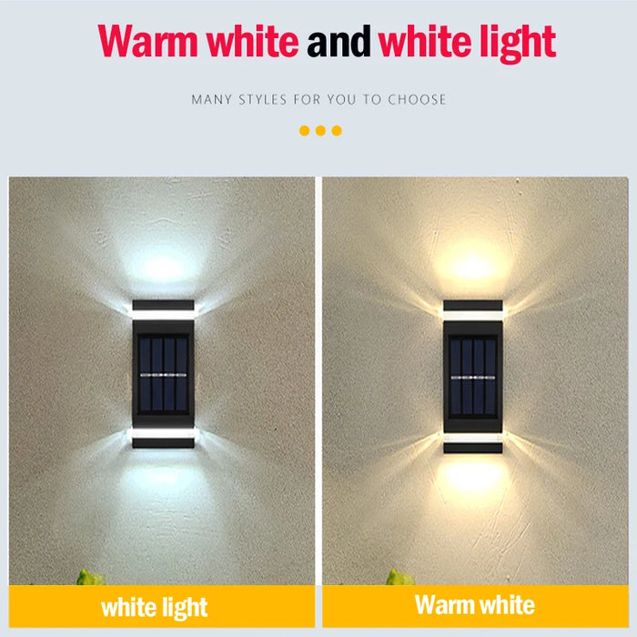 Solar Wall Lamp Outdoor Waterproof Solar Powered Up/Down Lighting for Garden Yard Home Exterior Decoration IP65 Solar Path Light