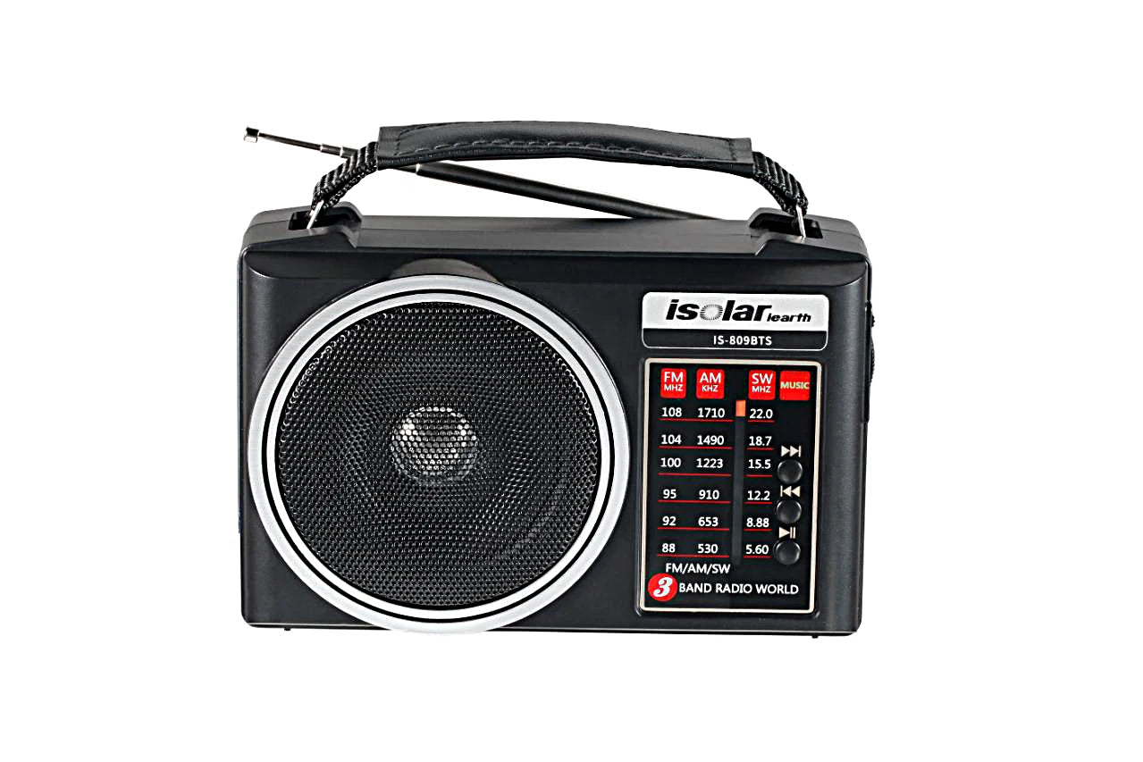 1pc Portable FM/AM/SW Radio Solar Charging Multi Band Emergency Radios Receiver Powerful Bluetooth Speaker with Flashlight USB