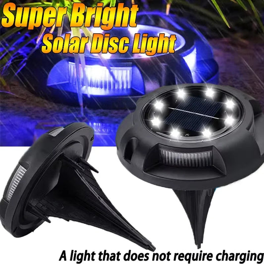 Super Bright Solar Powered Ground Lamp Outdoor Patio Light Waterproof Garden Lawn Decorative Stairway Step Lamp Night Light