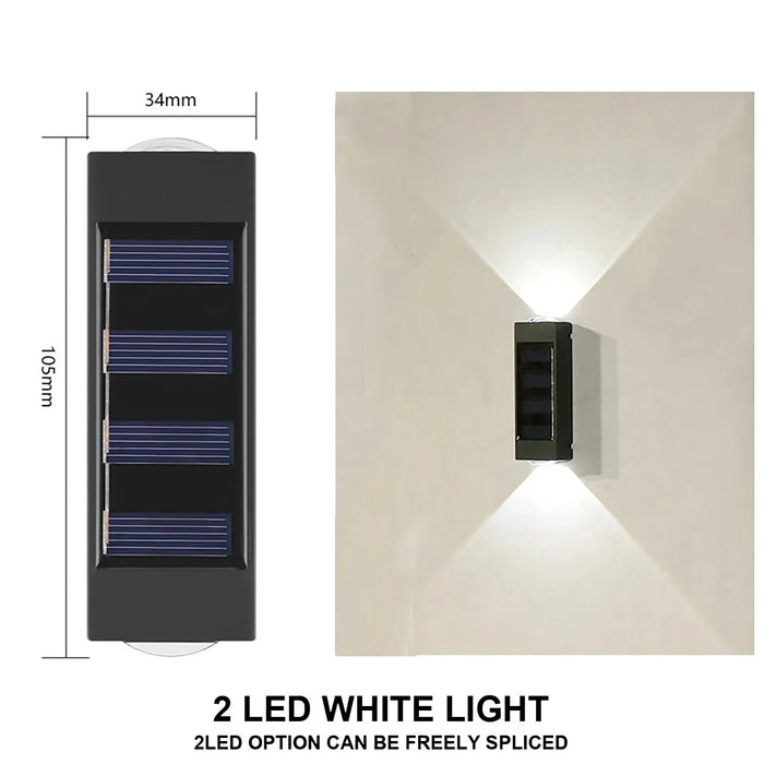 Solar Wall Lamp Outdoor Waterproof Solar Powered Light UP and Down Illuminate Home Garden Porch Yard Decoration Outside Sunlight