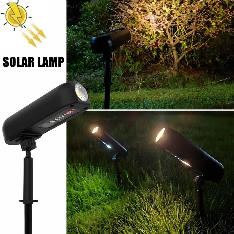 Outdoor Solar Spotlights IP65 Waterproof Adjustable Solar Landscape Spotlights 2 Modes Solar Uplights for Trees Garden Pathway