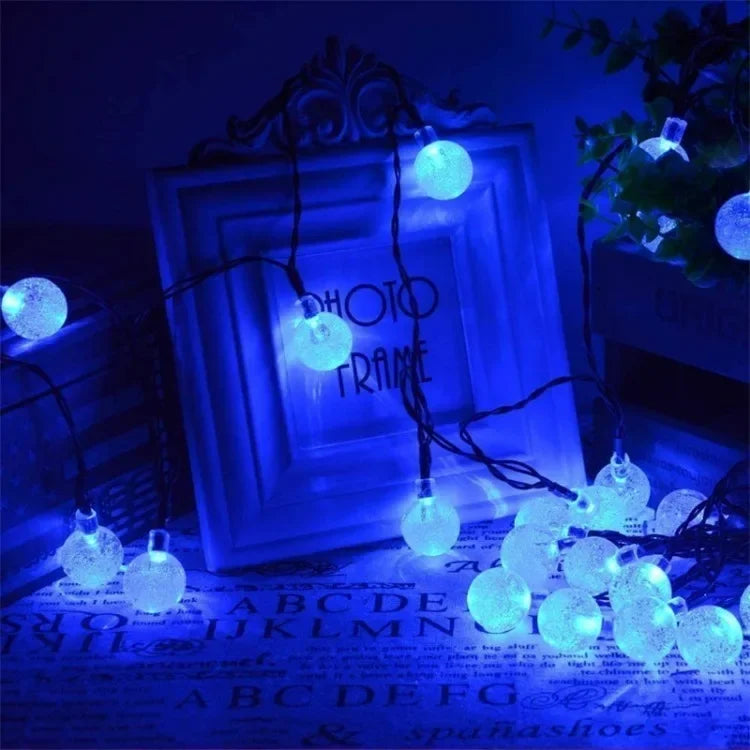 Solar String Lights Outdoor Solar Powered Light Led Crystal Globe Light With 8 Modes Waterproof for Garden Christmas Party Decor