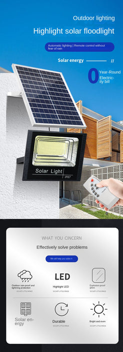 Solar Flood Lights Remote Control 50-400W Solar Powered Spotlight Outdoor Waterproof IP67 Villa Street Lighting Adjustable Angle
