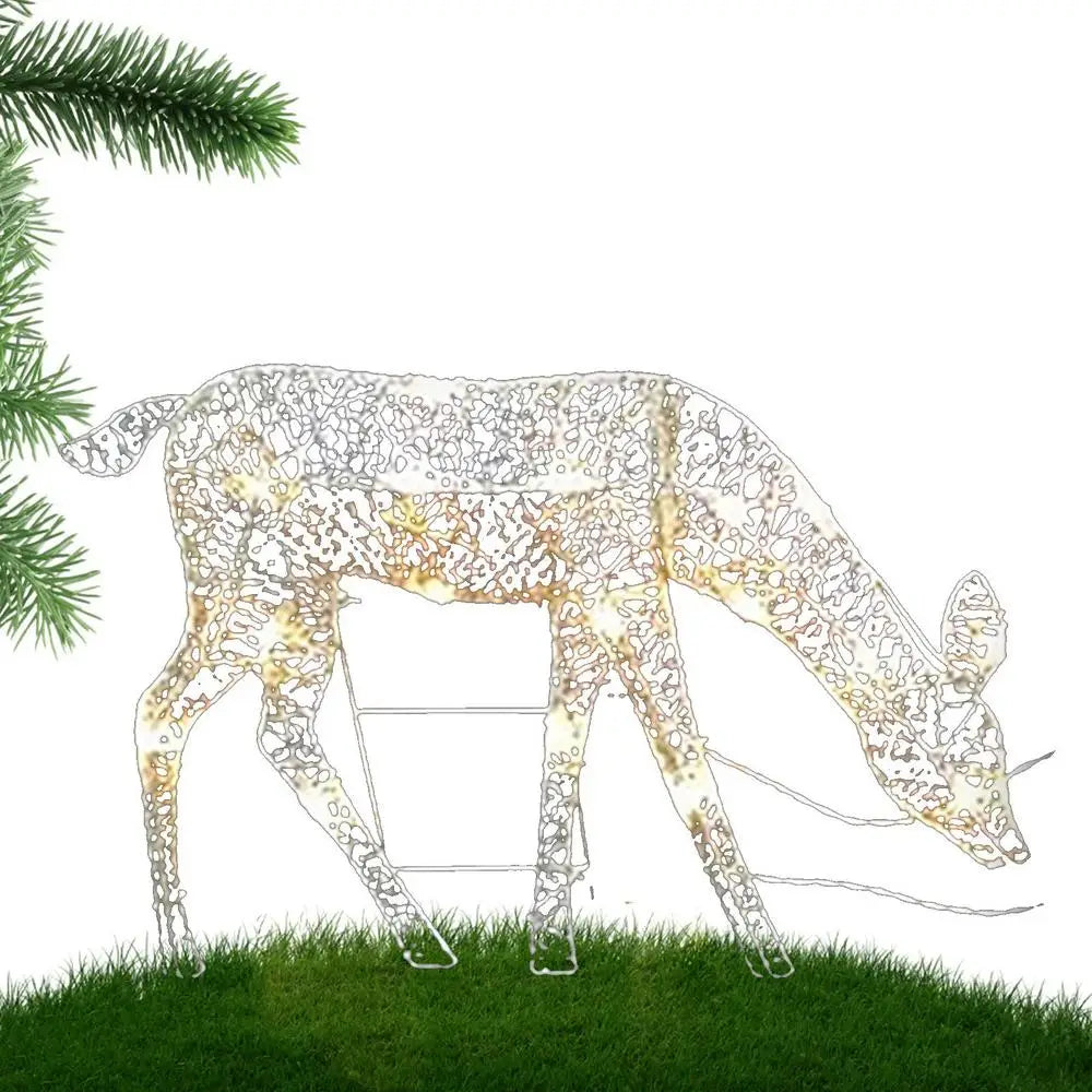 Lighted Christmas Reindeer Water Resistant Solar Light Up Decoration For Garden Outdoor Standing Elk Ornament For Yard Lawn