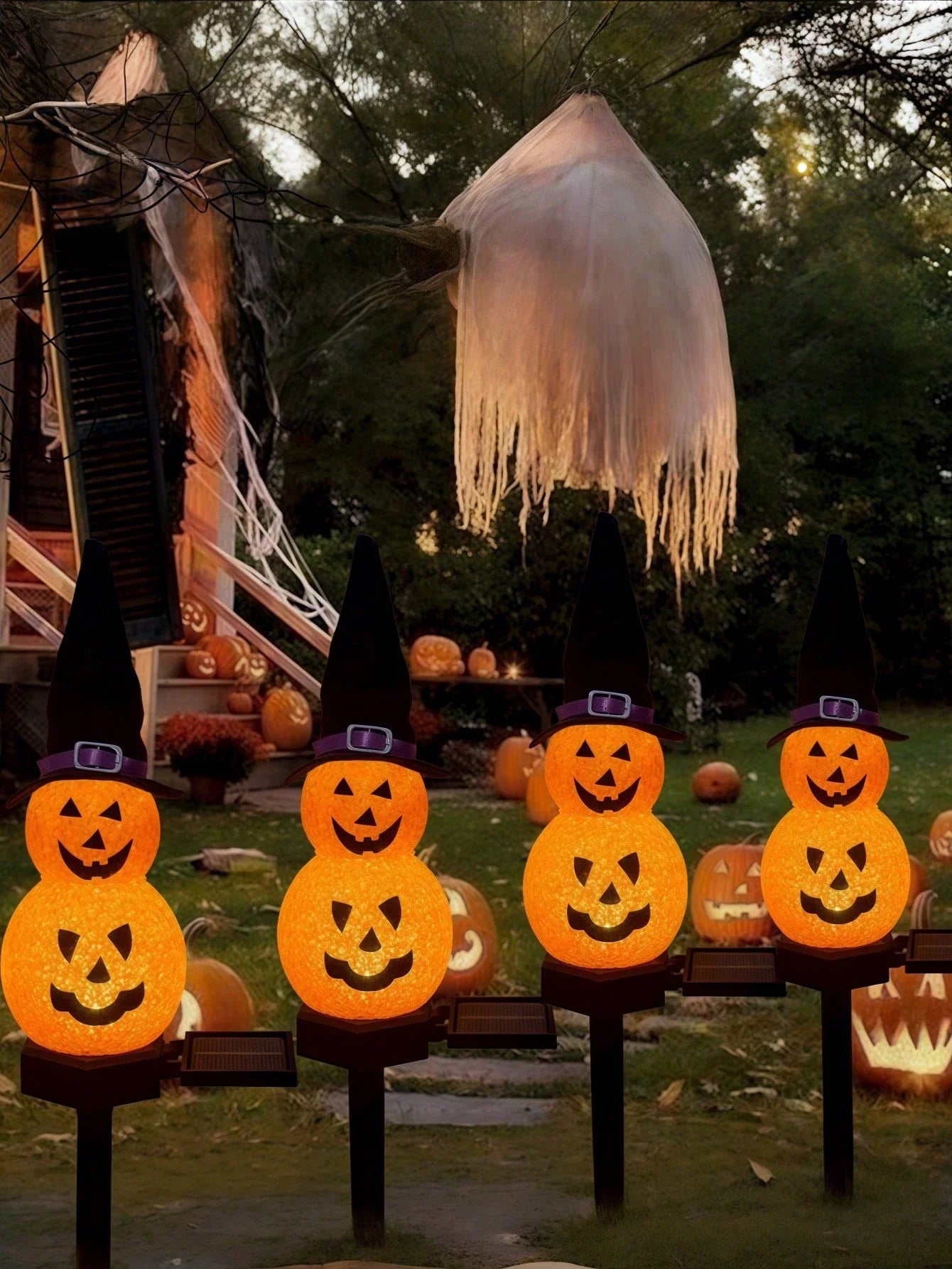 1PC, Halloween Pumpkin Lawn Solar Light, Decorative Light, Suitable for Halloween Outdoor Decoration, Garden, Lawn