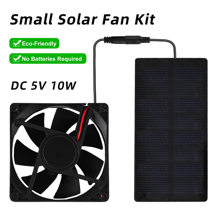 Solar Powered Fan for Outdoor Campin Small Solar Fan with Solar Panel Fan Kit 3000 RPM IP65 Waterproof - Versatile for Homes RVs