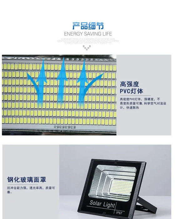 New Solar Light Outdoor Lighting 30W Garden Light Indoor and Outdoor Super Bright Extra High Power Solar Floodlight Low Price