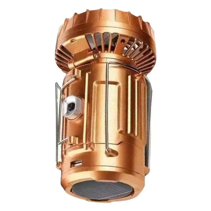 Solar Portable Camping Lantern with Electric Fan 1500mAh LED Solar Power Rechargeable Hanging Tent Lamp for Outdoor Emergency
