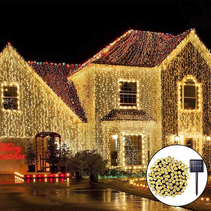 Solar String Lights Outdoor Waterproof Fairy Lights String 8 Mode for Home Gardens Wedding Party Outdoor Tree Decorations