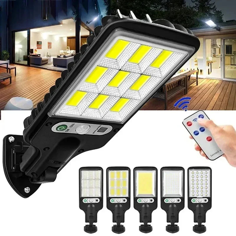 Solar Street Lights Outdoor 108COB LED Solar Wall Lamp With 3 Lighting Mode Motion Sensor Security for Garden Patio Path Yard