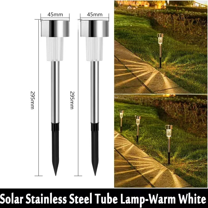 Solar Pathway Lights Outdoor Waterproof Bright Monocrystalline Silicon Garden Decora Light LED Landscape Lamp for Yard Fenced