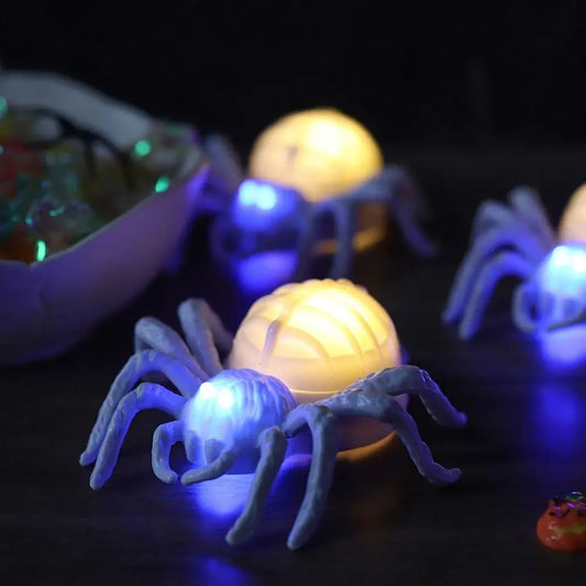 Waterproof Halloween Glowing Spiders Light Realistic Decorative Illuminated Spiders Light Scary LED Spiders Light Haunted House