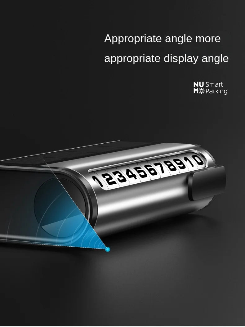 Solar Charging Car Parking Number Plate Luminous Auto Parking Card Temporary Stop Phone Number Card for Car Decoration Accessory