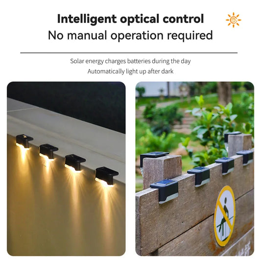 Solar Path Light,Outdoor Fence Light,Waterproof Yard Step Light,Easy-Install Garden Decor Lamp,Patio,Balcony,Fence,Yard,Outdoor