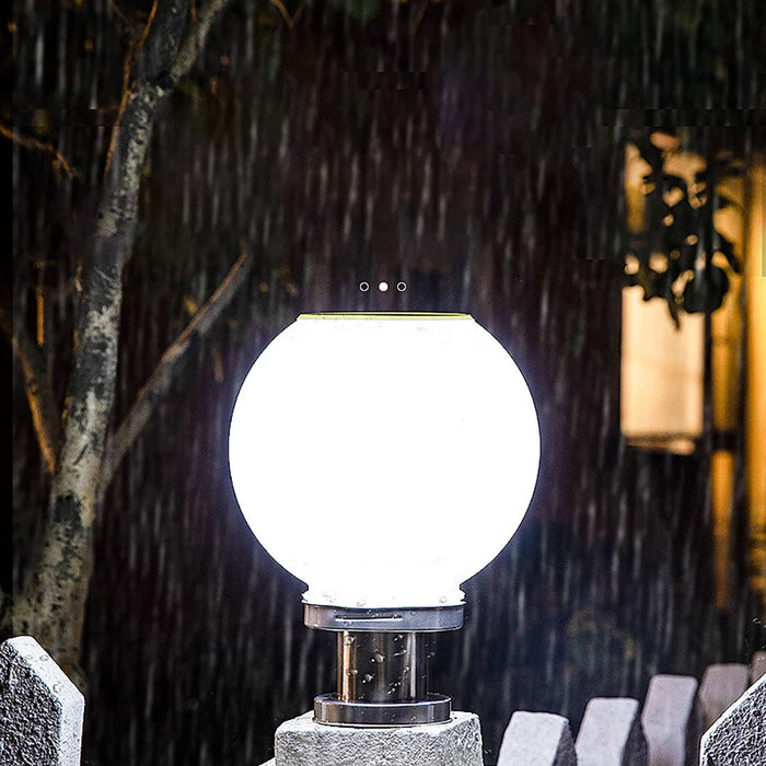 Solar Light Outdoor Fixtures Courtyard Garden Lawn Street Lights Round Ball Lamp External Landscape Patio Pillar Party Lighting