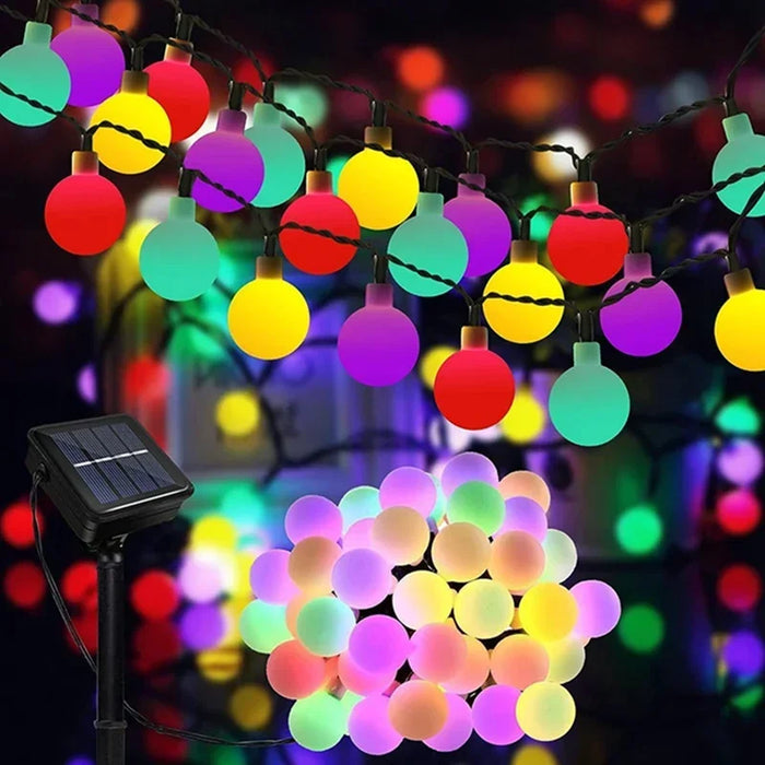 Christmas Decoration Garden Lights Outdoor LED Solar String Lights Round Ball Solar Globe Lights for Garden Patio Holiday Party