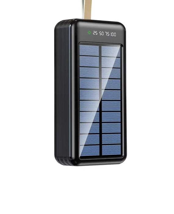 Solar power bank large capacity 100000 mAh fast charging with its own line mobile power supply 80,000 outdoor riding