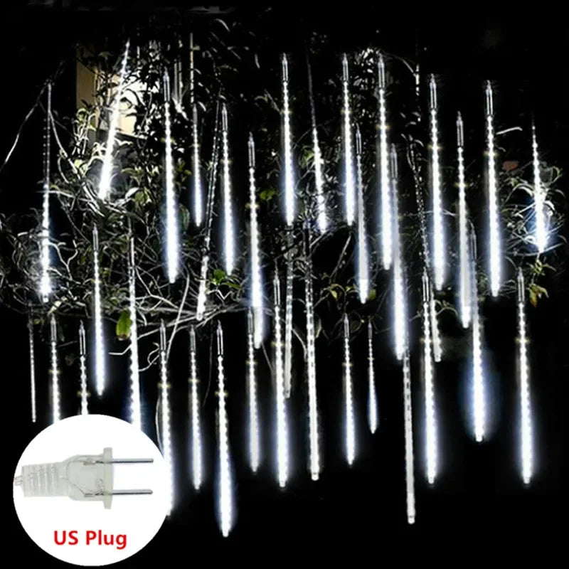 Solar LED String Lights 30CM Meteor Shower Fairy Garland Outdoor Garden Street Lamp Christmas Tree Decorations