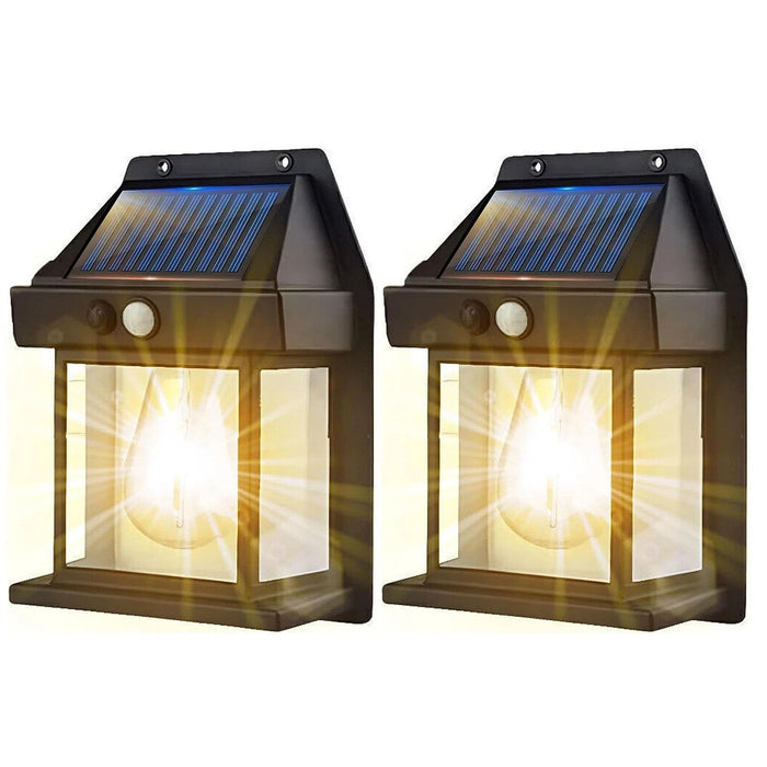 Solar Lantern Wall Light with 3 Modes of Dusk To Dawn Motion Sensing Light IP65 Waterproof Suitable for House Porch Garage