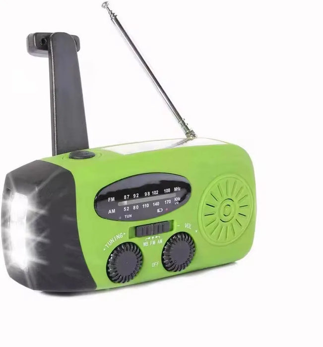 Outdoor Camping Emergency Radio Solar Hand Crank Dynamo Radio FM/AM/NOAA 2000Mah Phone Charger Power Bank Flashlight SOS
