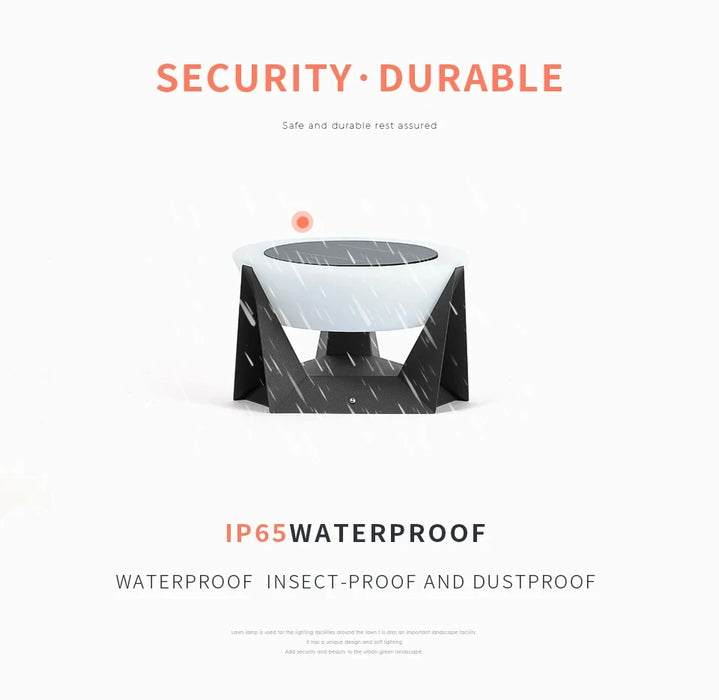 Solar Post Light Outdoor Column Pillar Light 3000K IP65 Garden Landscape Lighting for Patio Fence Cap Deck Flat Surface Fixtures