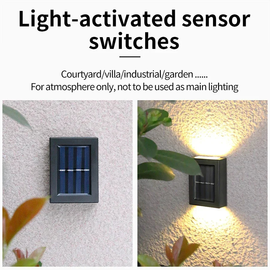 Solar Outdoor Street Light Wall Light Up Down Spotlight Solar Powered Waterproof Solar Light Garden Patio Decoration