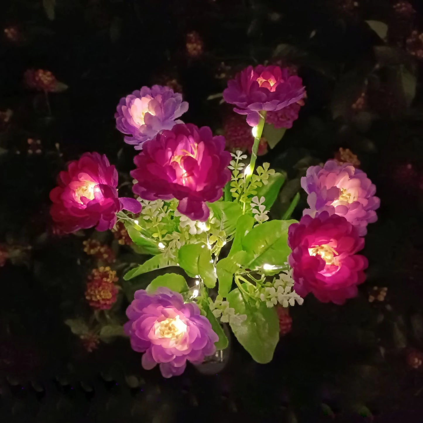 Solar Garden Lights Wild Flower Chrysanthemum Stake Lawn Lamp Waterproof Garden Butterfly  Lamps Yard Art for Home Decoration