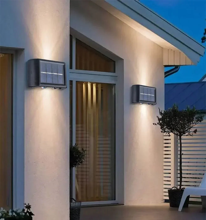 Christmas10/8/6/4LED Solar Wall Lamp Outdoor Waterproof Up and Down Luminous Lighting for Garden Fence Decoration Sunlight Light