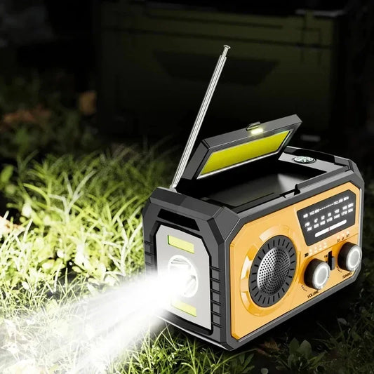 AM/FM/WB NOAA Emergency Weather Radio Solar Hand Crank Radio LED Flashlight Reading Lamp Survival Radio for Outdoor
