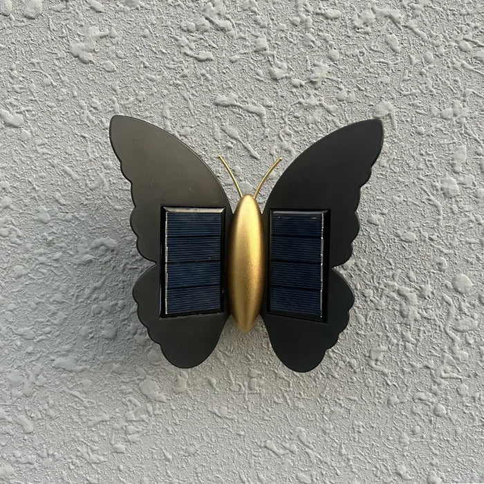 Solar Outdoor Butterfly Wall Light Waterproof Garden Light Courtyard Balustrade Fence Deck Balcony Decorative Solar Powered Lamp