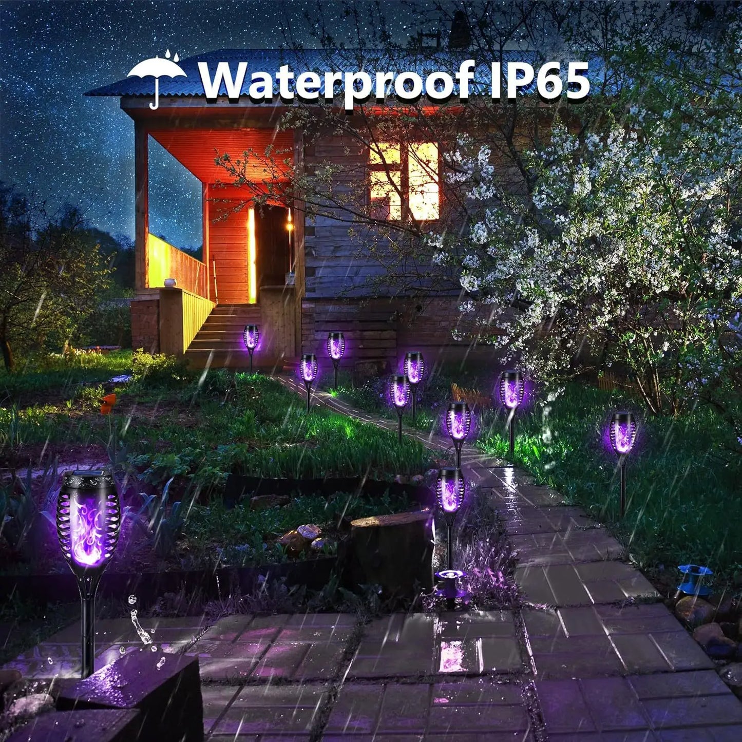 Solar Torch Flame Lights for Halloween and Ghost Festival Solar Light Outdoors
