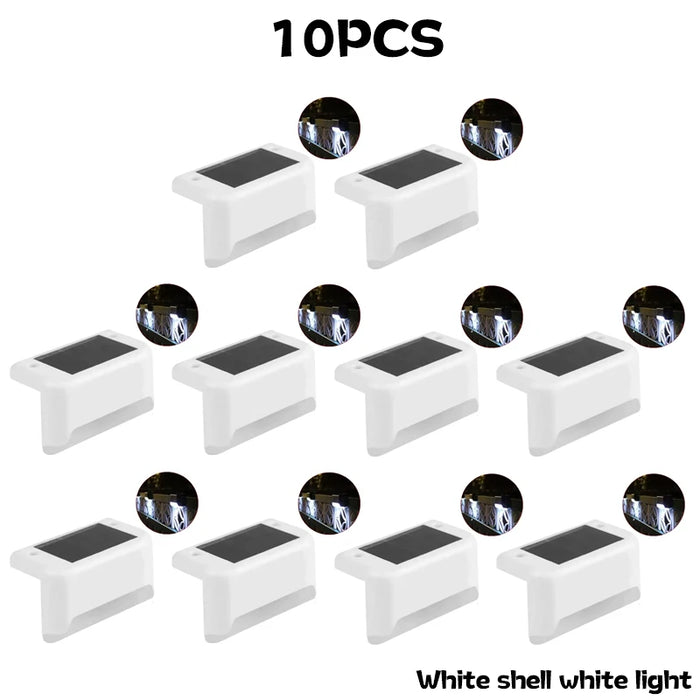 1-10PCS Solar Deck Lights Outdoor Step Lights Waterproof Led Solar Lights for Railing Stairs Step Fence Yard Patio and Pathway