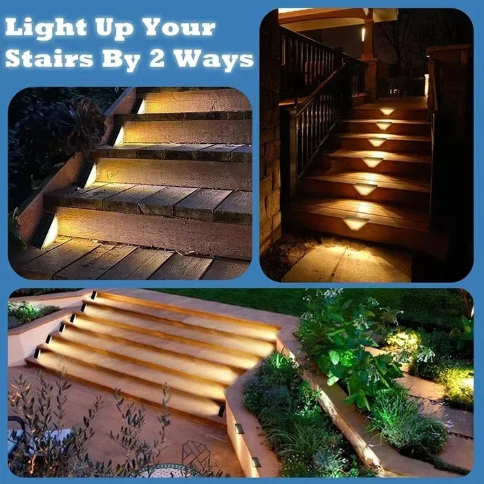 Solar Deck Lights Fence Light Outdoor Step Lights Waterproof Solar Lights for Railing Stairs Step Fence Yard Patio and Pathway